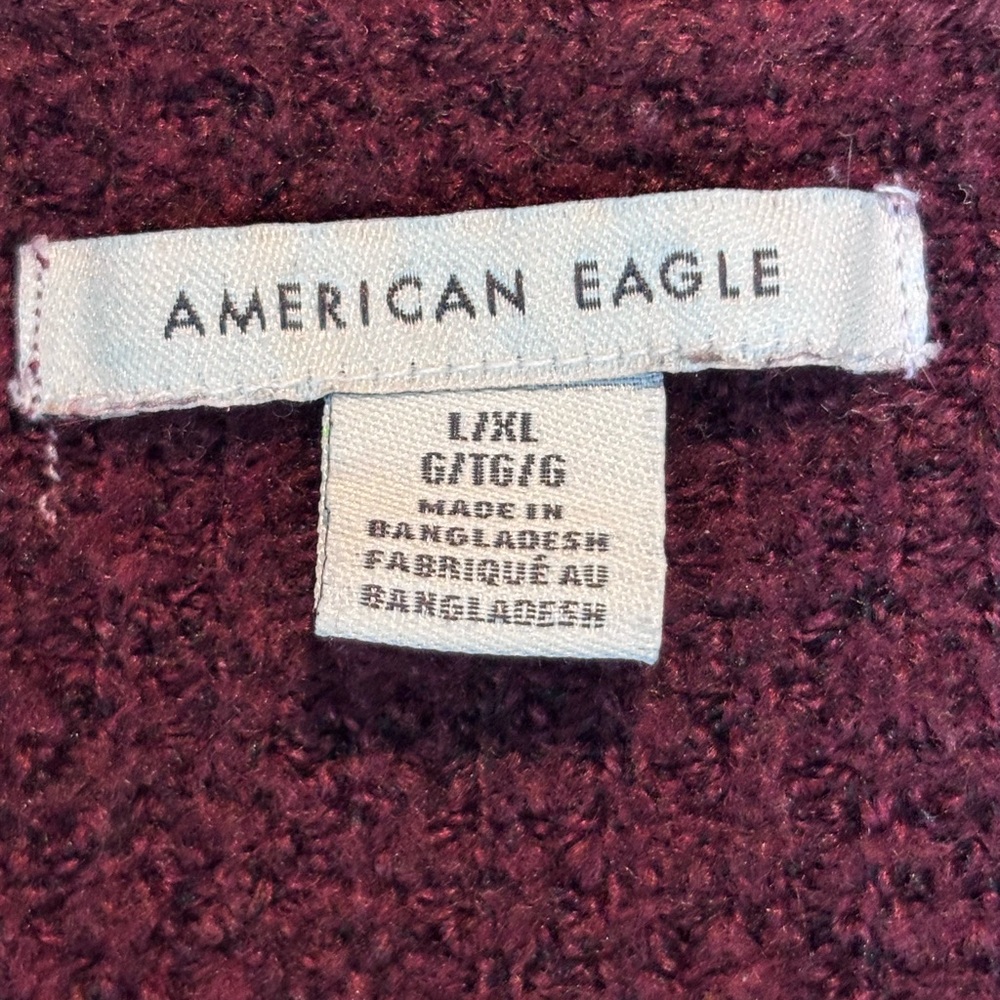 American Eagle Maroon Oversized Button Front Cardigan L/XL - Picture 2 of 13